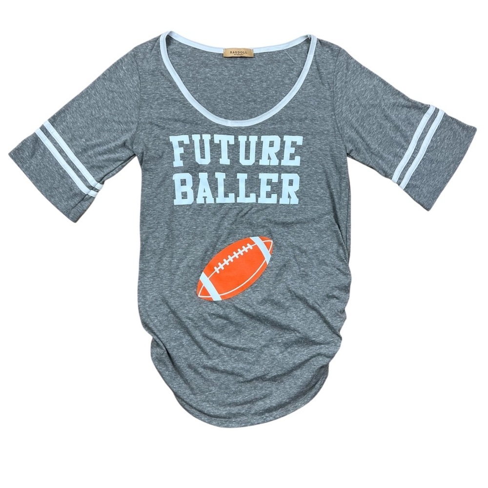 Ragdoll Maternity Future Baller Football Jersey Pregnancy Tee - Size S